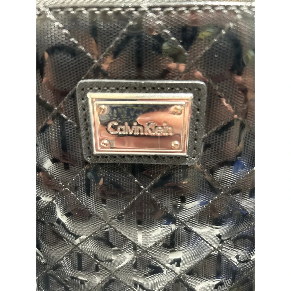 Calvin Klein‎ Black Quilted Satchel Top Handle Handbag Designer Purse